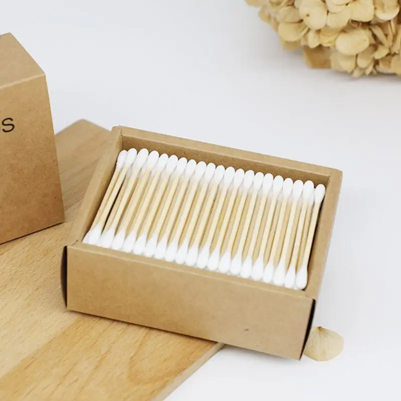 200 шт./упак. двойные гофрированные бамбукового волокна и хлопка тампоны почки