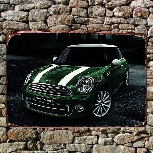 

Безрамная настенная живопись, спортивный автомобиль, металлическая Жестяная Табличка, съемная фототабличка для комнаты