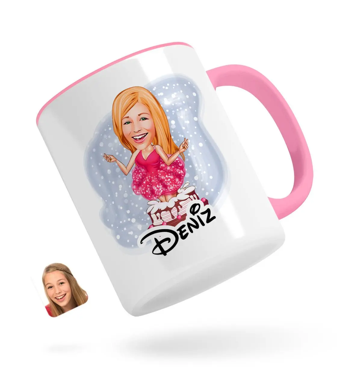 

Персонализированные Для женщин на день рождения карикатура розовый кружка Bardak-1