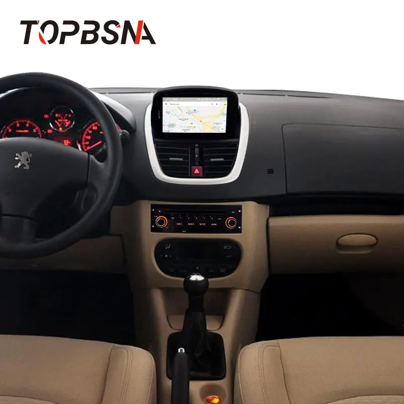 Автомобильный DVD-плеер TOPBSNA на Android 10 для Peugeot 207 2008-2014 с GPS-навигацией 1 din