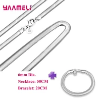 925 sterling silver jewelry set for men women chain necklace bracelet heavy smooth snake cross twisted with lobster clasps