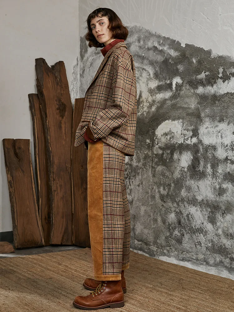Брюки и капри полной длины на молнии с широкими штанинами в стиле пэчворк