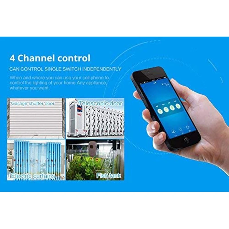 Smart Remote Control 4 Channel WiFi Momentary Inching Relay Self-Lock Switch Module DIY Garage Door Controller | Электроника