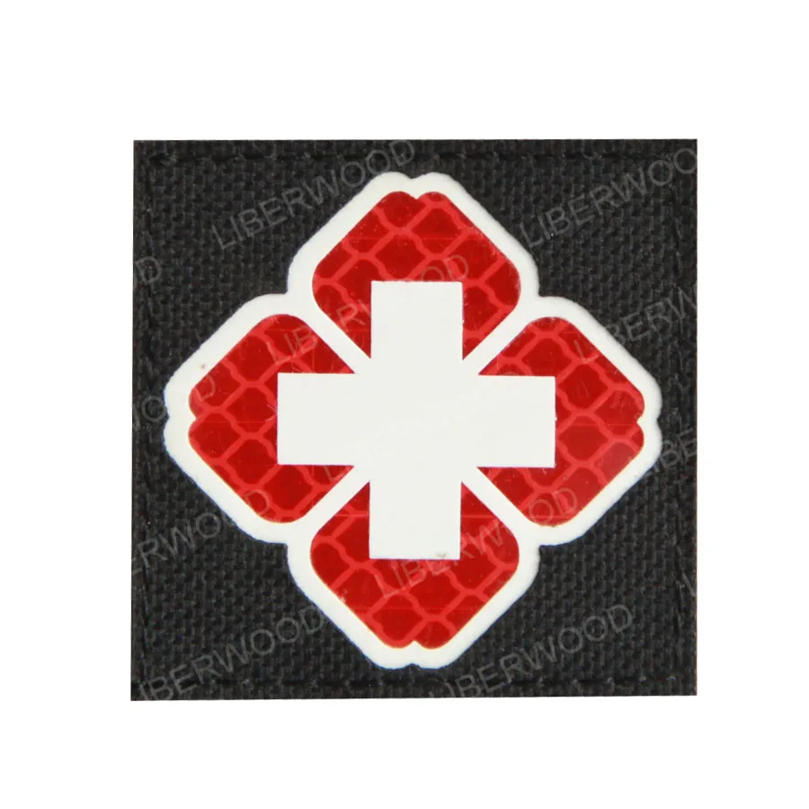 Светоотражающий медицинский EMT Star of Life многоцветный спасательный IR Chapter армейский значок крест тактический боевой аппликация эмблем обруч и петля - Цвет: 6