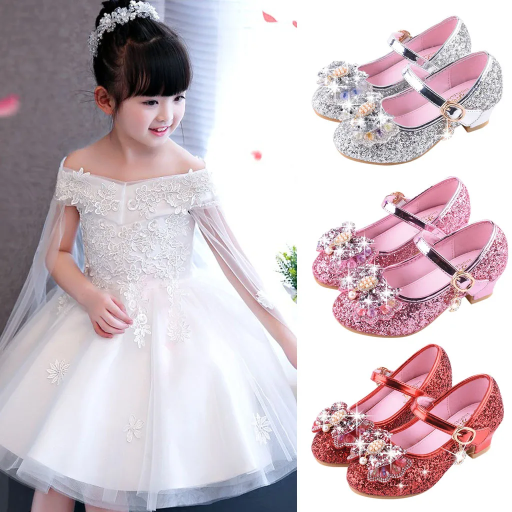 Сандалии для девочек младенцев Одежда детей малышей свадебные туфли с отделкой