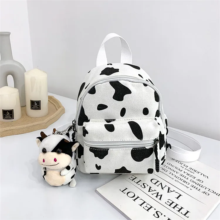 

Cartoon Bag Children's Bag Female Cow Pattern Cute Girl Canvas Bag Children's Shoulder Bag Purses and Handbags Luxury Designer