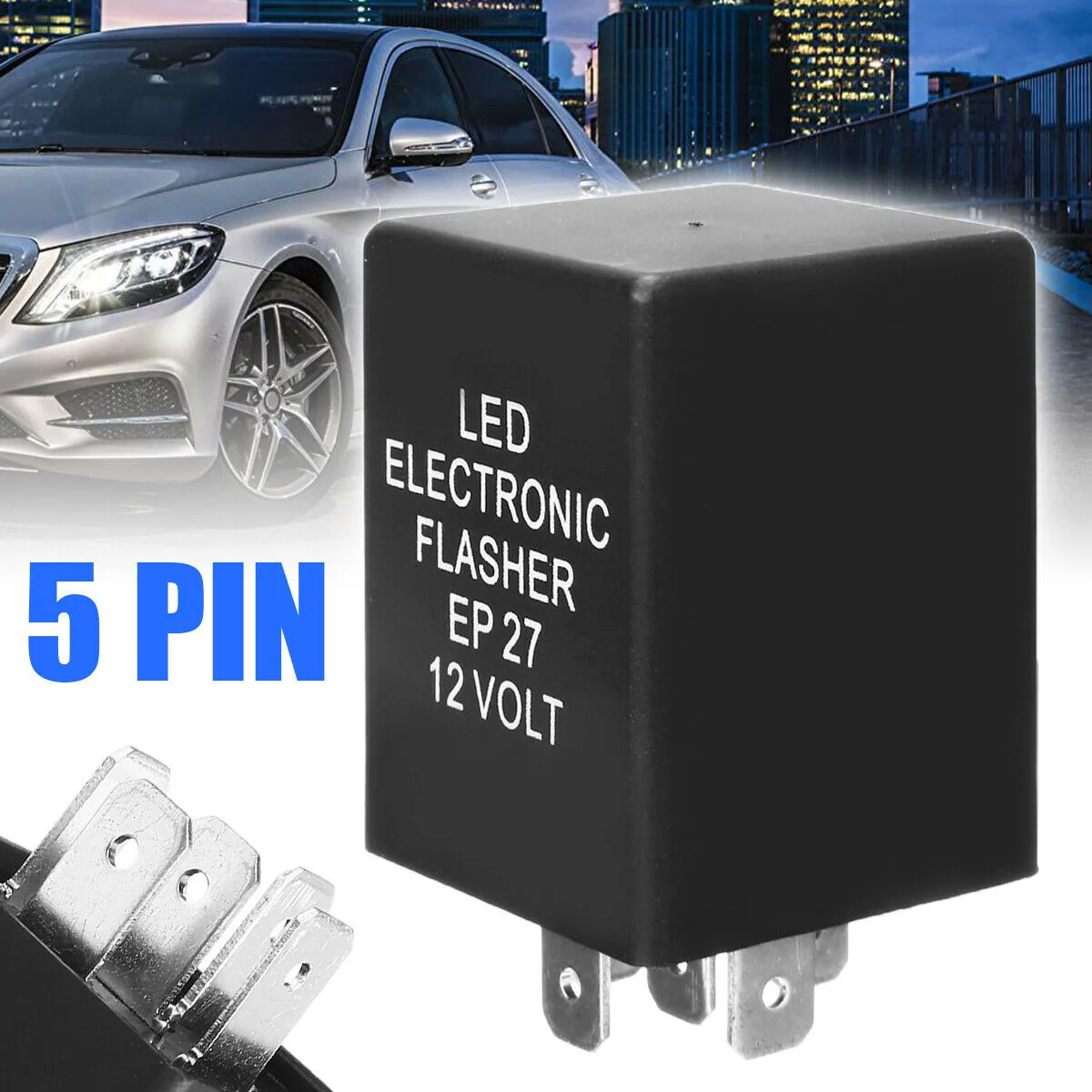 

12V EP27 пятиногий рулевого колеса автомобиля двойной мигающий светодиодный светильник мигающий реле уникальный и прочный