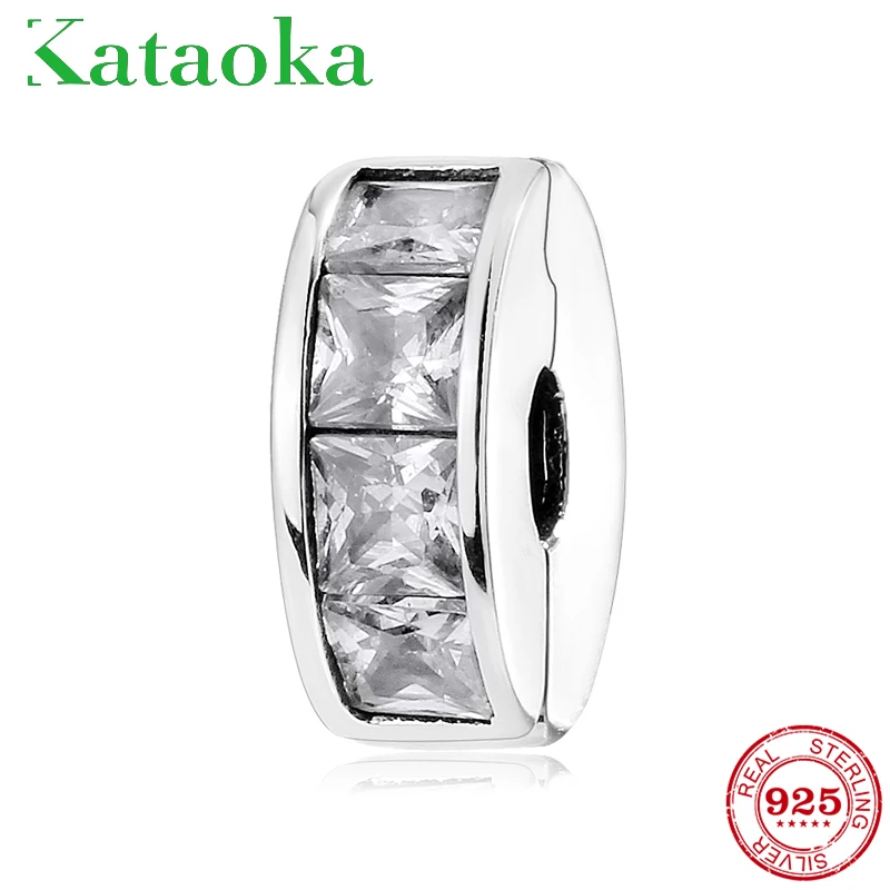 Модные круглые квадратные циркониевые бусины из стерлингового серебра 925 пробы