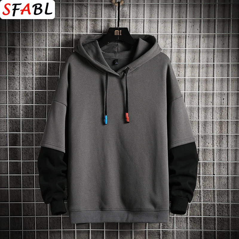 

SFABL Youthful Harajuku Hoodies Men 2021 New Fashion 7 Color Hoodie Men Casual Loose Patchwork Sweatshirt Hip Hop Pullovers Man