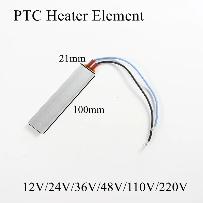 Нагревательный элемент PTC 100x21 мм 12 В 220 постоянный термостат изолированный