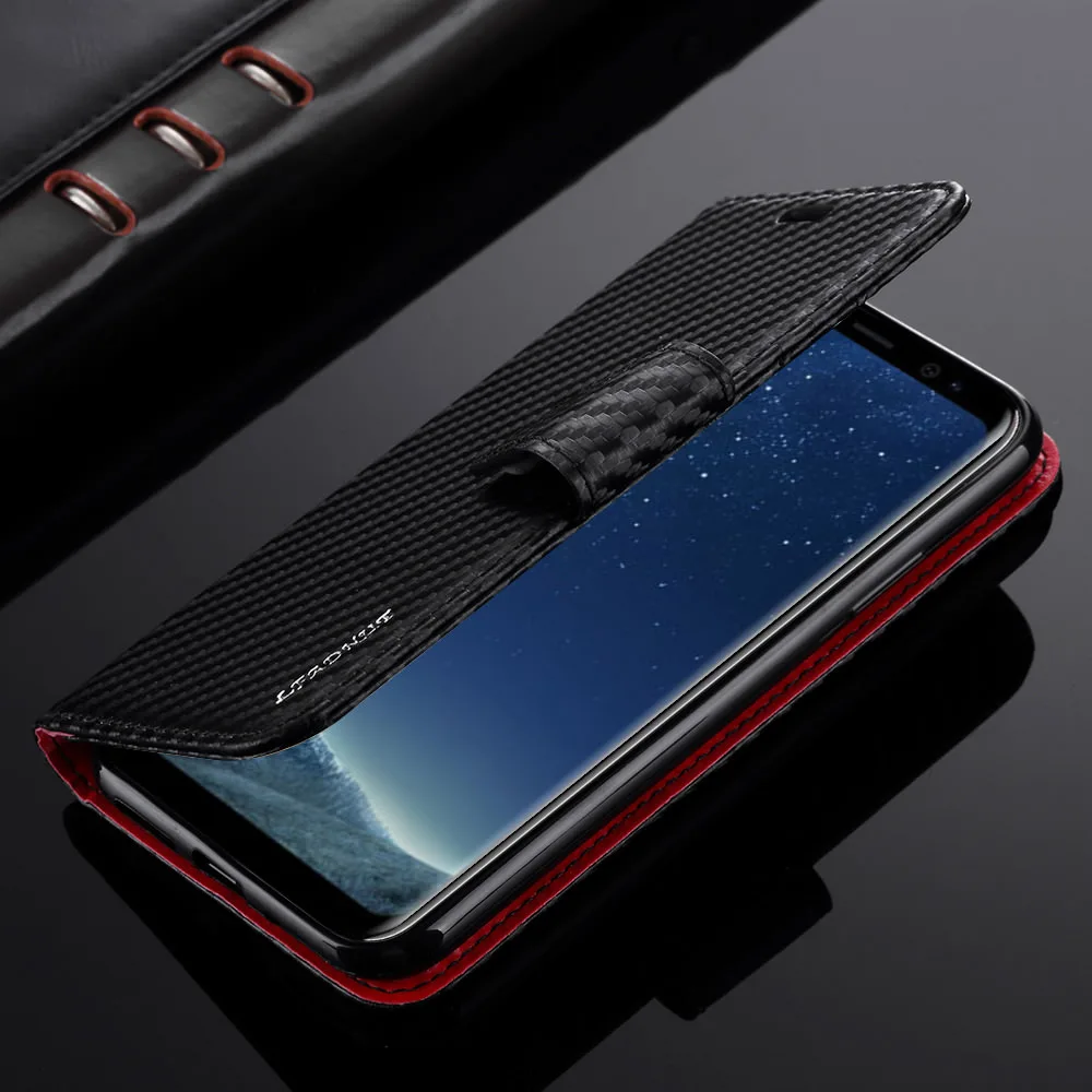 Роскошный чехол бумажник из углеродного волокна для Samsung Galaxy S20 Ultra S9 Plus S10 мягкий
