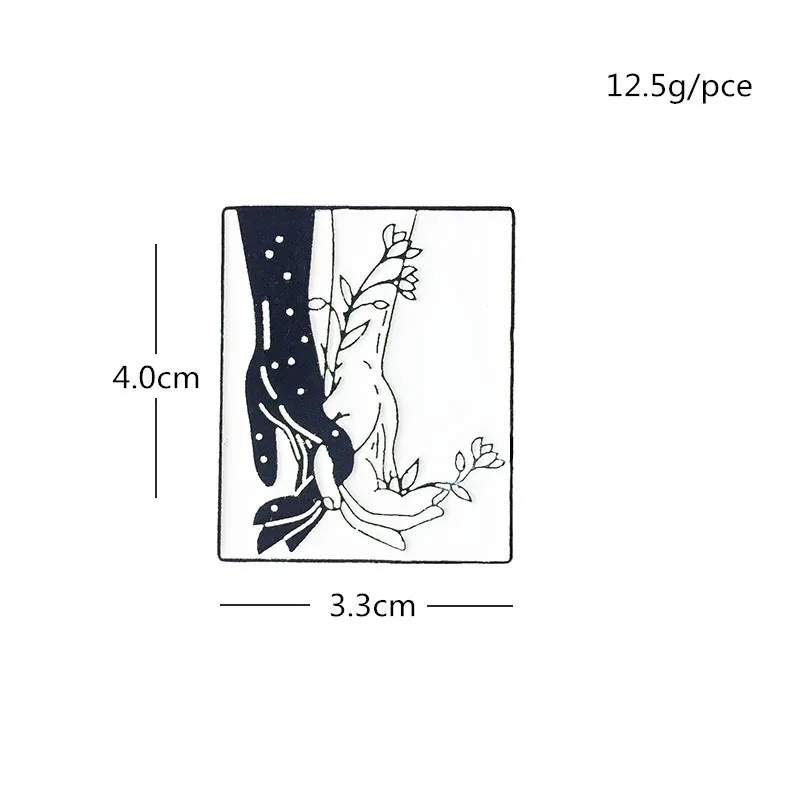 XEDZ ретро черно-белые комиксы эмалированная заколка ручной работы цветок