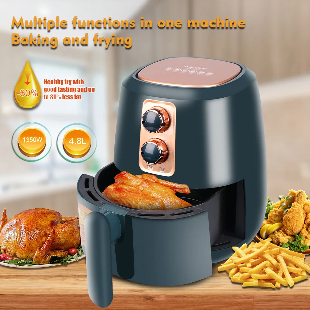 Household 4.8L Air Fryer Large Capacity Intelligent Smoke-free French Fries Electric Fryer Fries