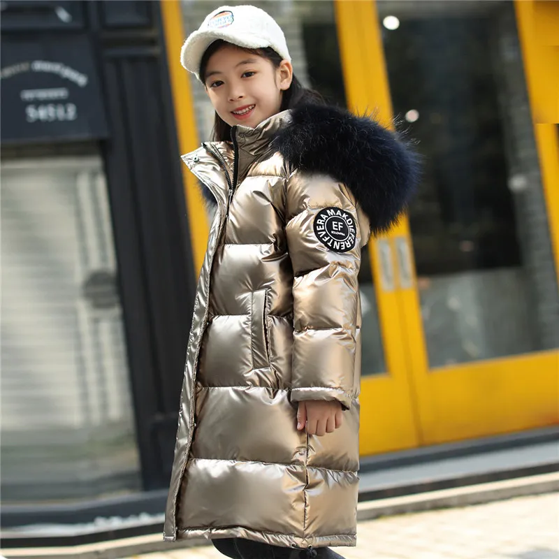 Модные пуховые куртки для девочек Теплые Водонепроницаемые Детские Пуховые