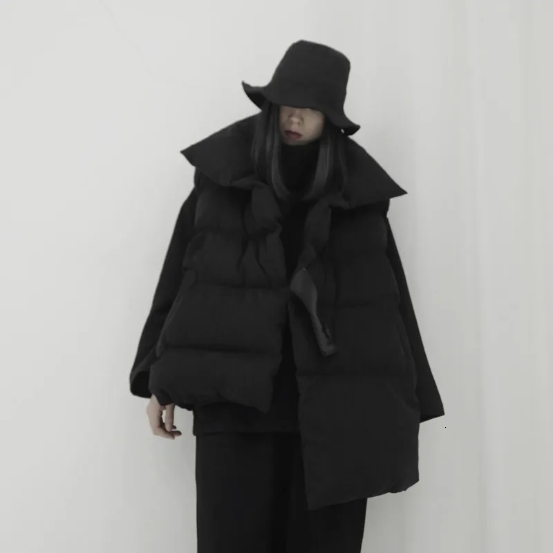 LANMREM 2020 темное женское ассиметричное однотонное теплое хлопковое пальто без