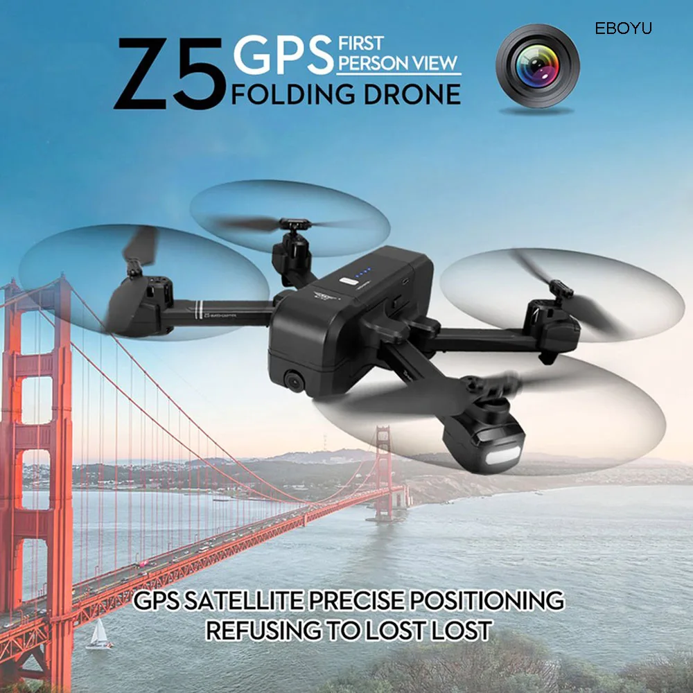 Складной Радиоуправляемый Дрон EBOYU SJR/C Z5 GPS WiFi FPV 1080P HD камера автовозврат Следуйте