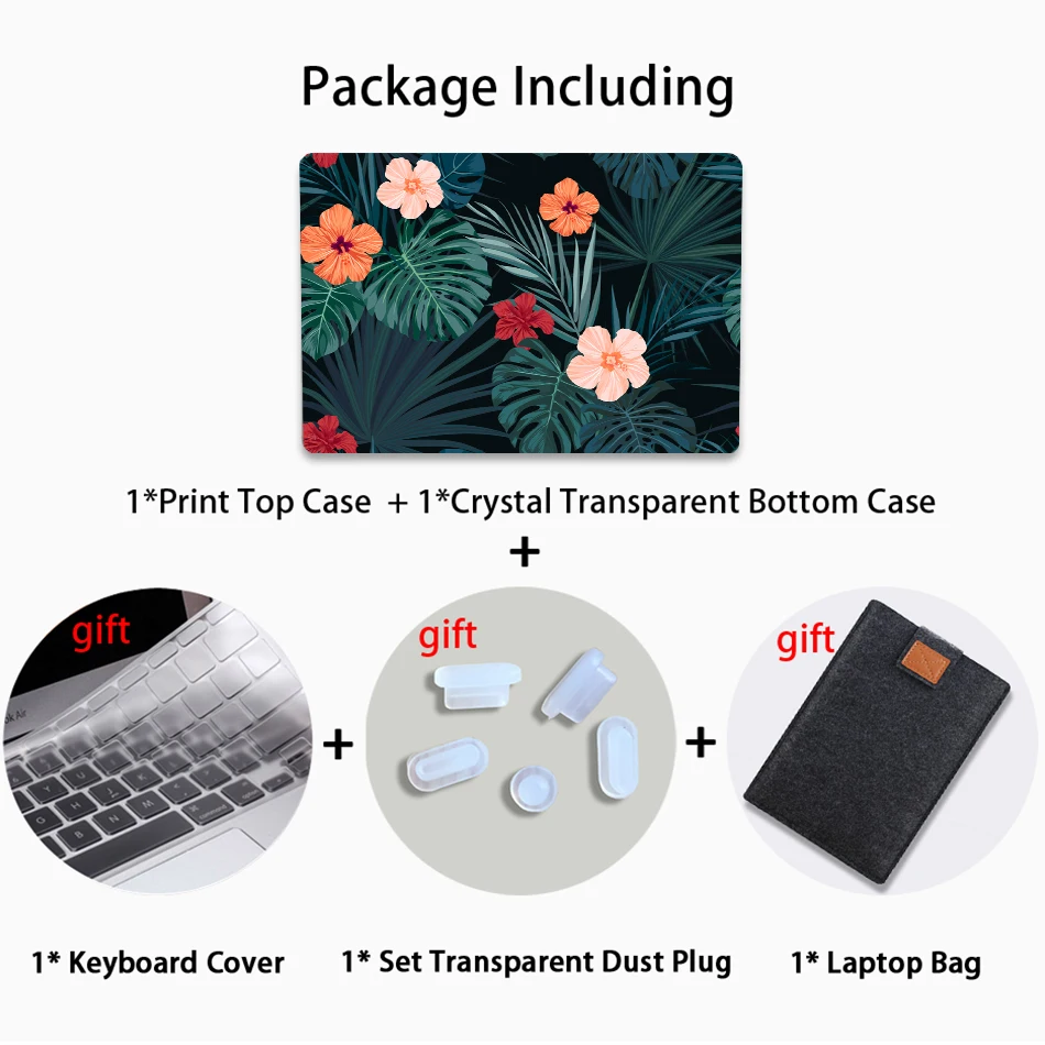 Чехол MTT с принтом тропических растений для Macbook Air Pro retina 11 12 13,3 15,4 дюймов, чехол с сенсорной панелью для mac book Pro 13 15, сумка для ноутбука