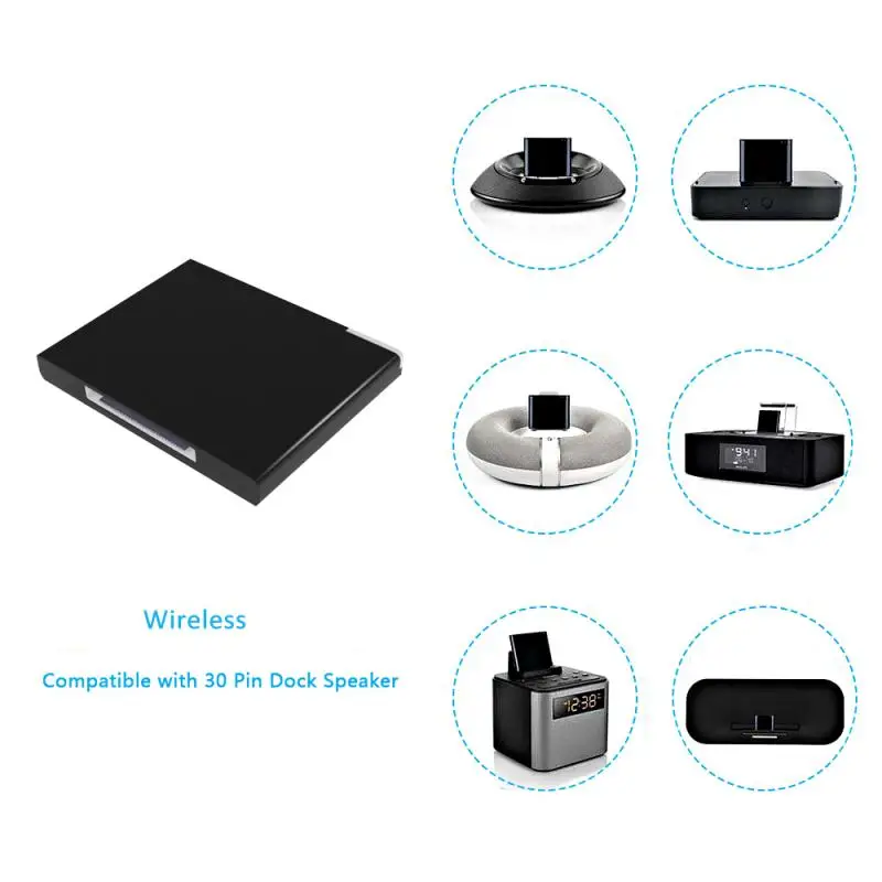 New 30Pin Wireless Bluetooth-compatible 5.0 Receiver Audio Adapter For IPod IPhone 30 Pin Dock Docking Station Speaker | Электроника