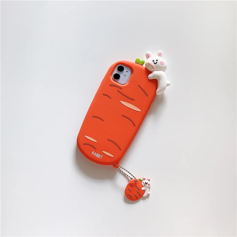 iphone 8 phone cases 3D Rabbit Phone Cases For iPhone 12 Pro Max Mini 7 8 Plus SE 2020 11 Pro X XS XR Carrot Silicone Soft Cases For Airpods 1 2 3 iphone 7 wallet case