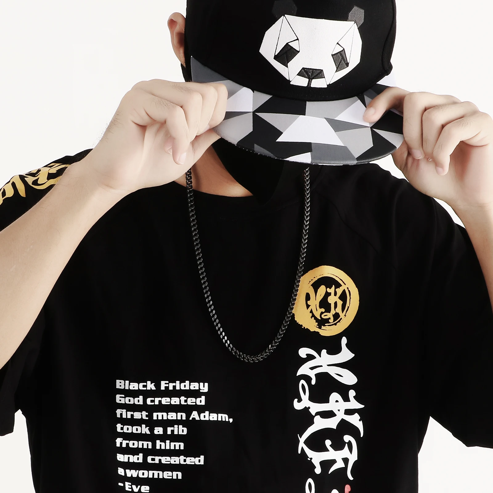 

Fongten Mesh Cube Link Chain Retro Necklace Black Stainless Steel Punk Long Weave Men's Hip Hop Necklaces 2020