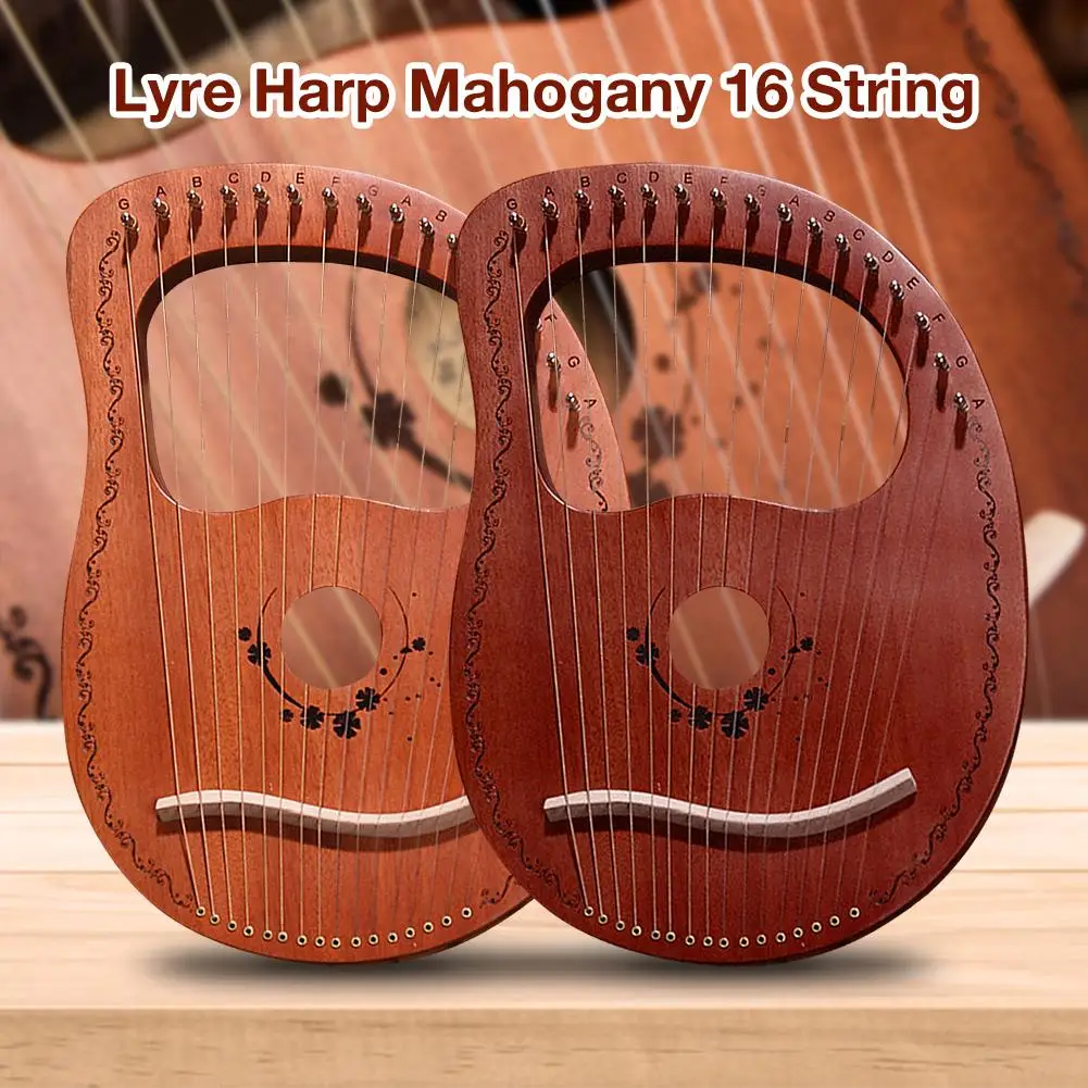 39x27 см Lyre Harp красное дерево 16 струн записей портативный стабильный звук Качество