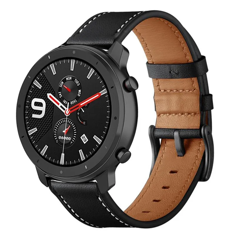 2 Ремешок из натуральной кожи для часов Huami Amazfit GTR 47 мм 42 мм сменный Браслет для часов Ремешок - Цвет: 2