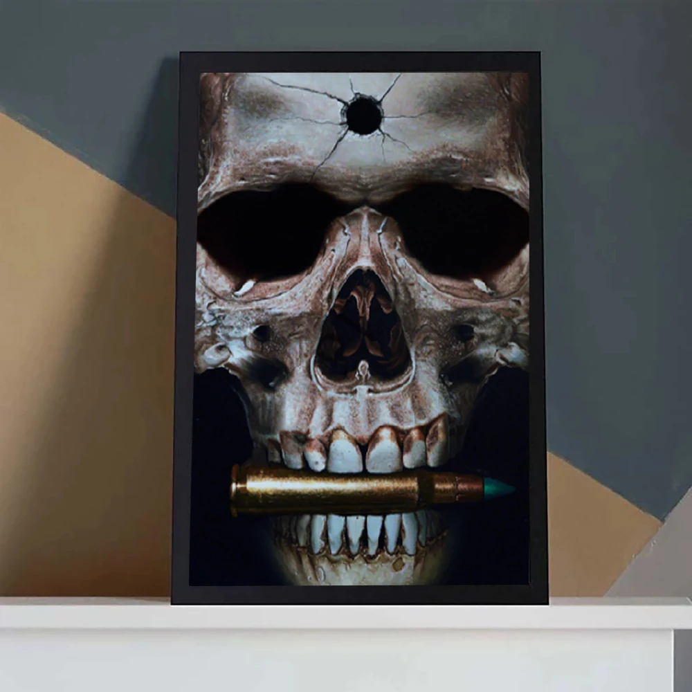 

Retro Skull Tears Dollars and Bullets Oil Canvas Painting Mural Art Poster Print Prints Bedroom Pictures Room Decoration