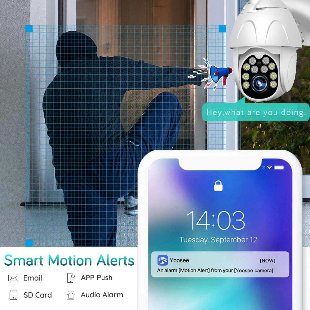 Наружная скоростная купольная IP-камера Yoosee беспроводная камера видеонаблюдения