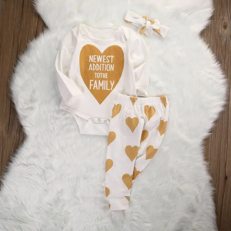 Новый брендовый комплект для малышей из 3 предметов комбинезон с длинными