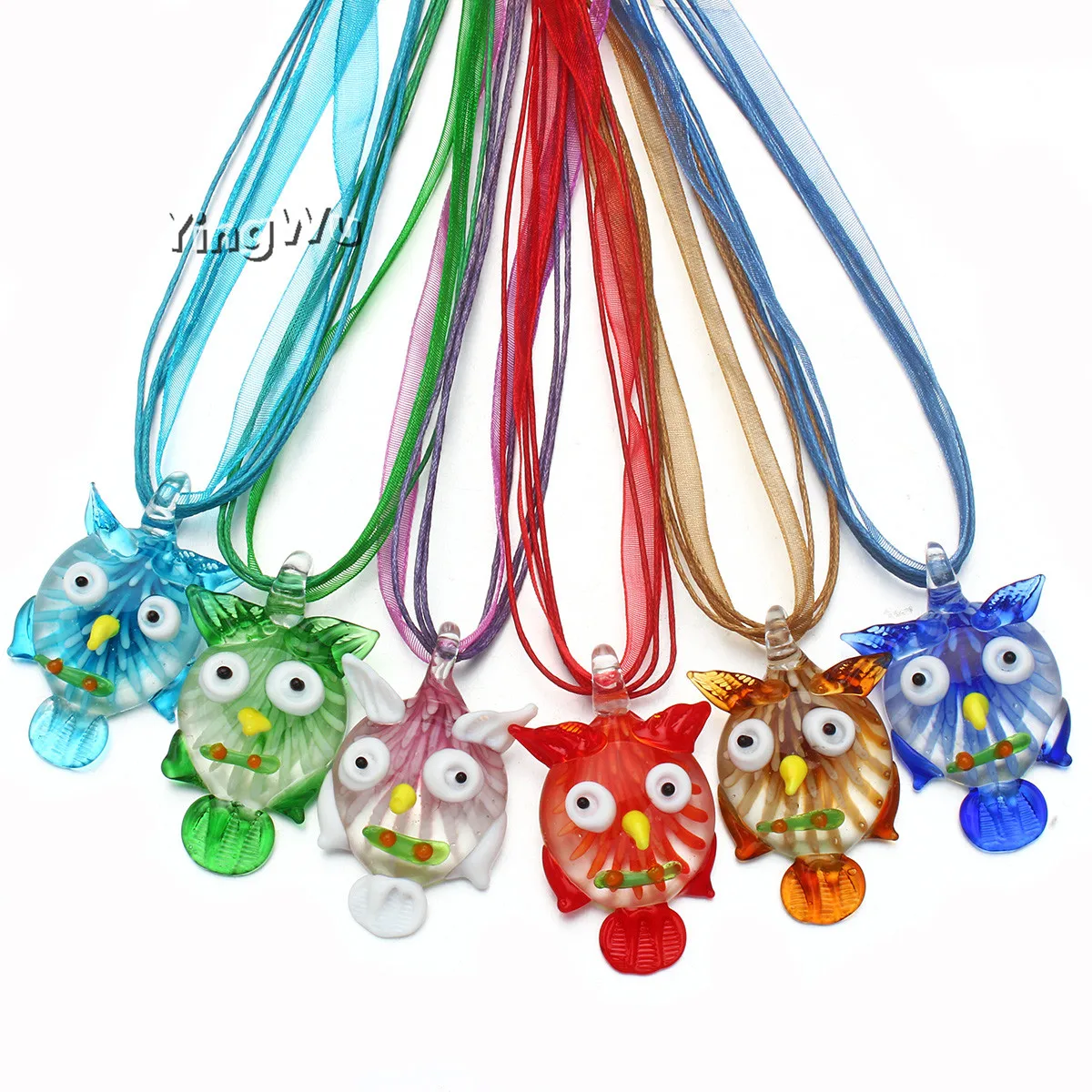 Лидер продаж Очаровательные Подвески Yingwu в виде совы из муранского стекла 6