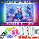 Светодиодная лента RGB SMD 2835, 5 В, USB, Bluetooth, 24 клавиши
