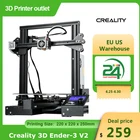 3D-принтер Creality Ender-3 V2, цветной ЖК-экран 4,3 дюйма, 32-битная Бесшумная материнская плата, функция возобновления, размер 220x220x250 мм