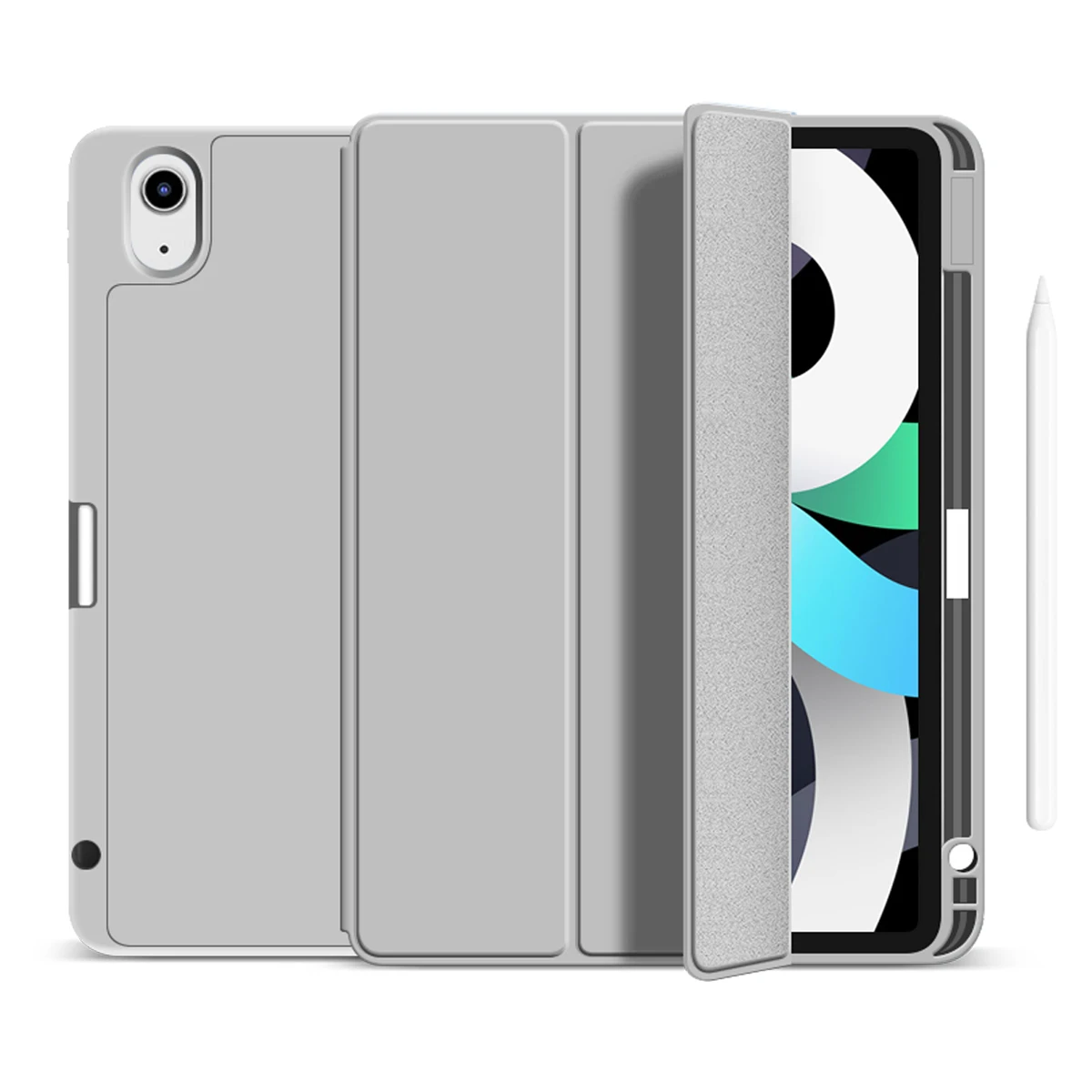 

ZOYU for iPad Air 4th Generation Case 2020 10.9 Inch, with Built-in Pencil Holder, Trifold Stand Smart Case for iPad Air 4