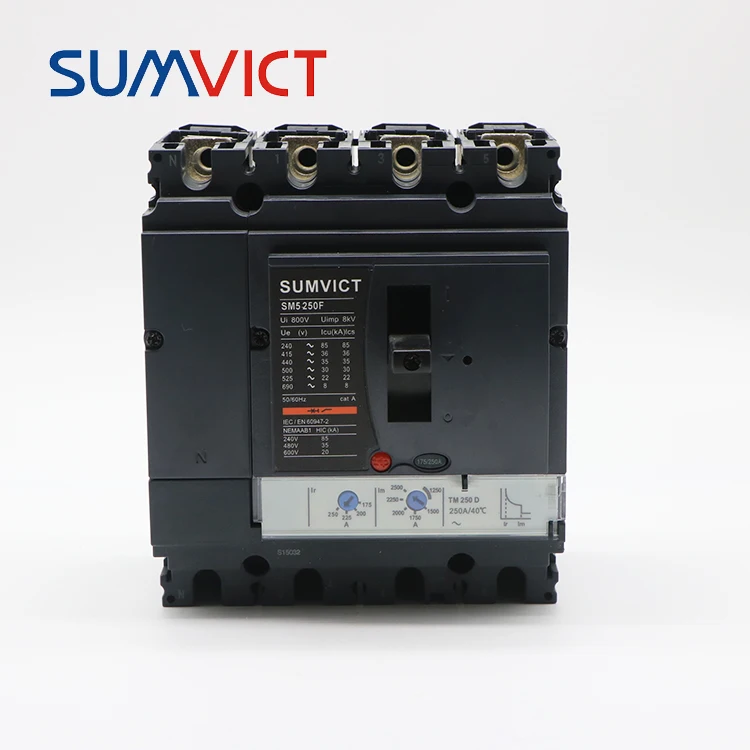 

SM5-250F 250 amp mccb Moulded Case Circuit Breaker MCCB Circuit Breaker 250amp 100A/160A/200A/250A/400A/800A/1200A 3P/4Poles