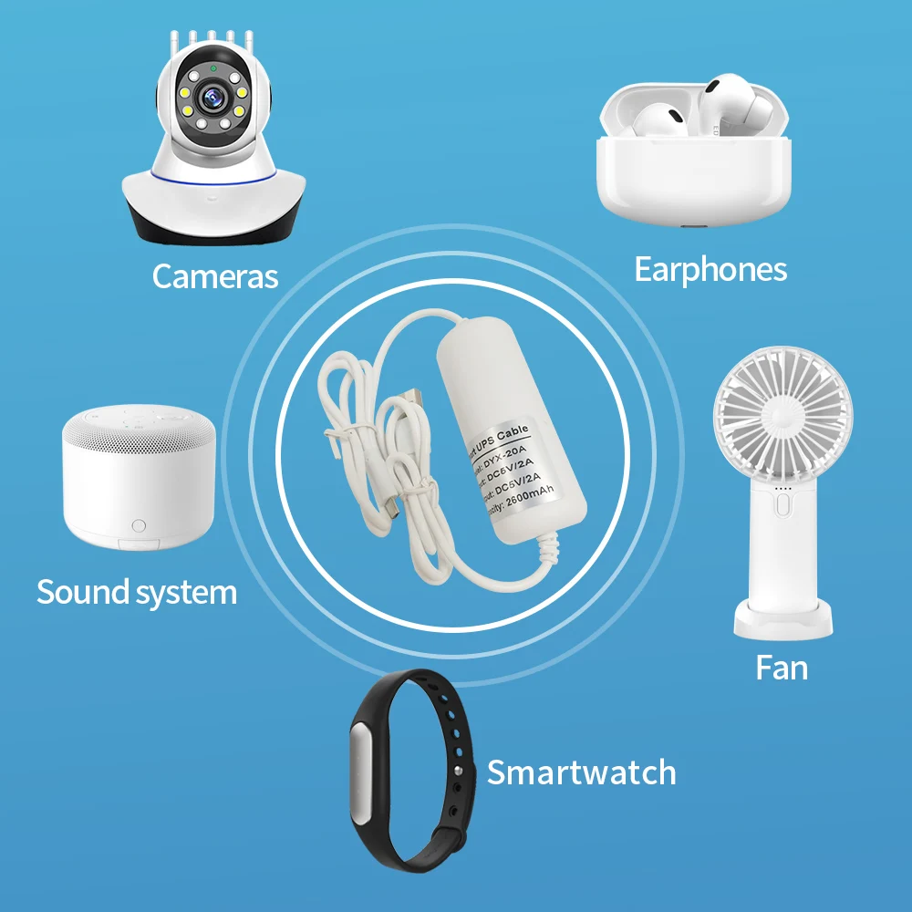 

3200mAh Backup UPS Power Bank Charger USB DIY DC 5V Output Rechargeable Batteries For WiFi CCTV Security Camera LED Light