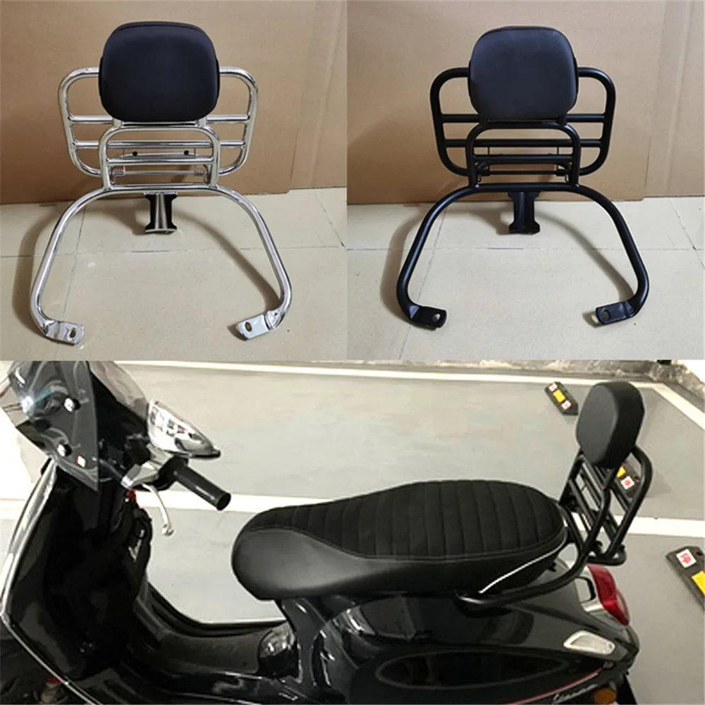 Черная/хромированная задняя багажная стойка с бонусным металлическим зажимом