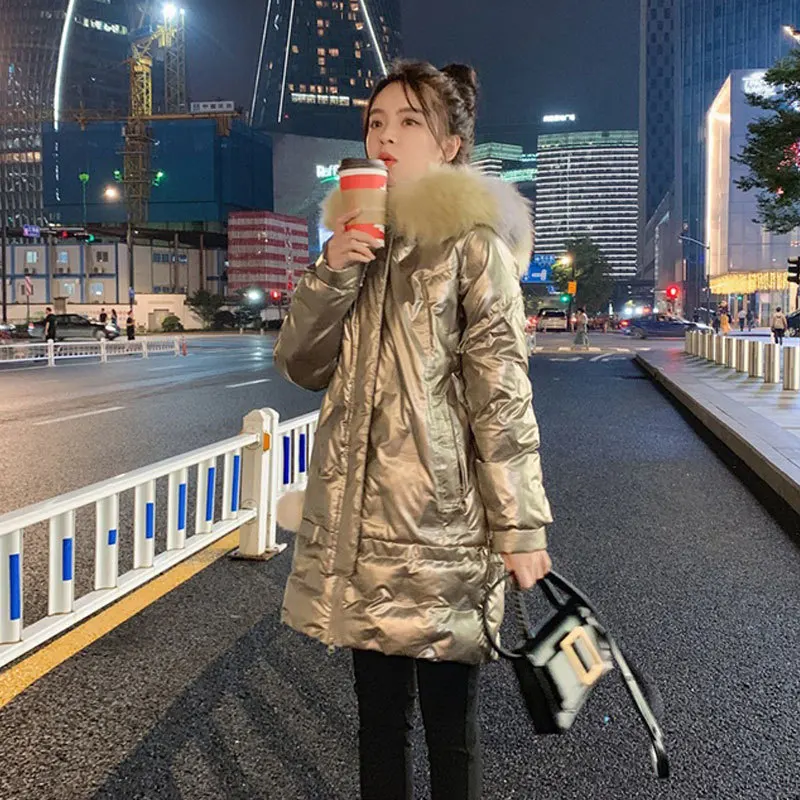 Clothing for Women Coats and Jackets Glossy Cotton Female The New Korean Version Loose Thicken No Cleaning