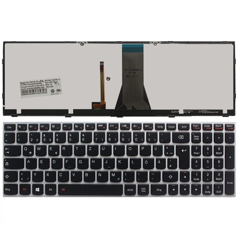 Новая немецкая клавиатура для Lenovo G50-70 B50 G50-70M G50-70AT B50-70 B50-80 GR серебристая