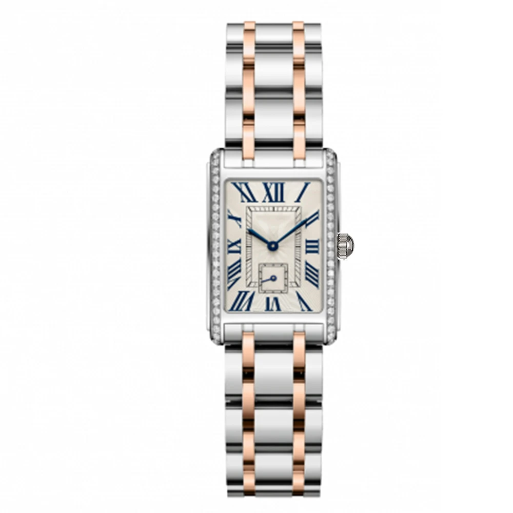 

2022 Роскошные Брендовые женские часы, модные квадратные женские кварцевые часы с браслетом и циферблатом, простые женские часы цвета розово...