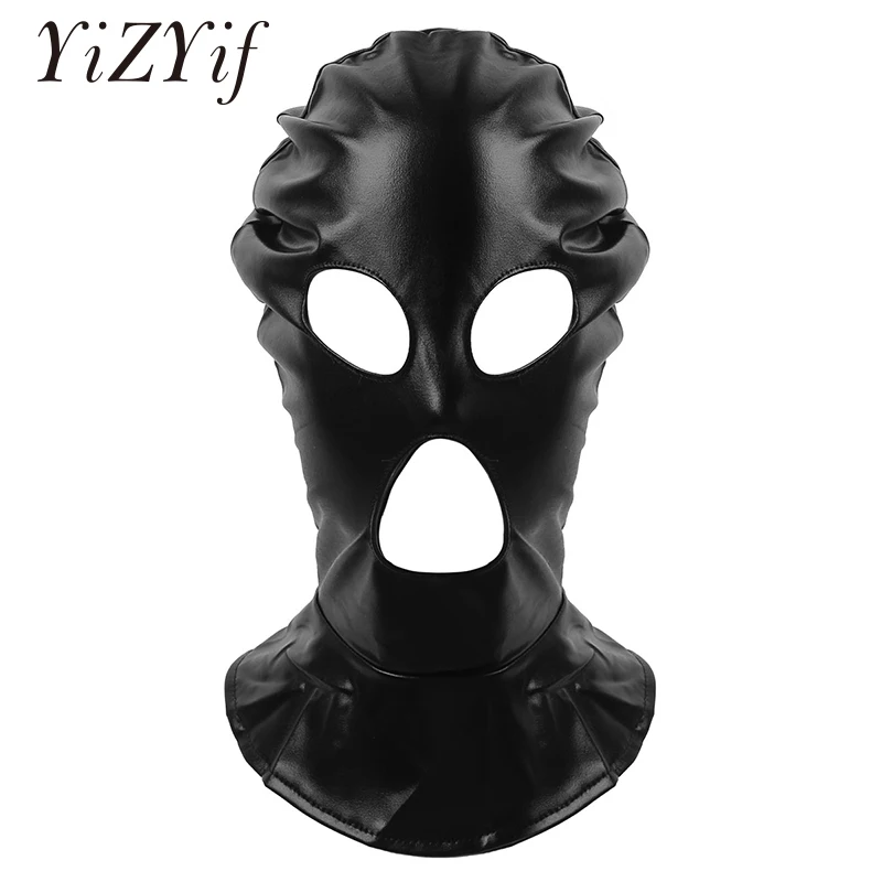 Латексная маска для глаз унисекс капюшон на все лицо с открытыми глазами