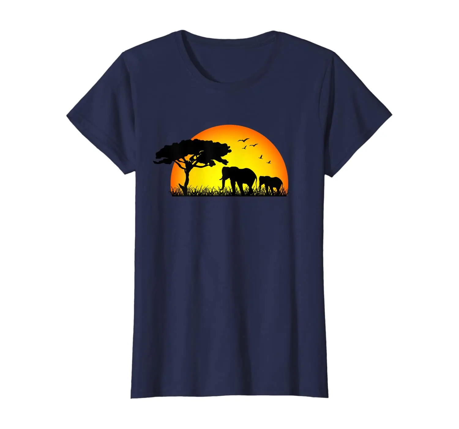 

Elephant Mother with Daughter In Sunset - Savanna Africa T-Shirt New Summer Cool Women Tee 2020 All Cotton Short Sleeve T Shirt