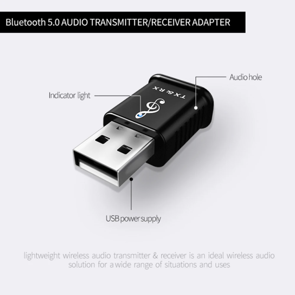 WeeVnn USB Bluetooth 5.0 Transmitter Receiver 4 In 1 3 2 Adapter Dongle 3.5mm AUX for TV PC Headphones Home Stereo Car | Электроника