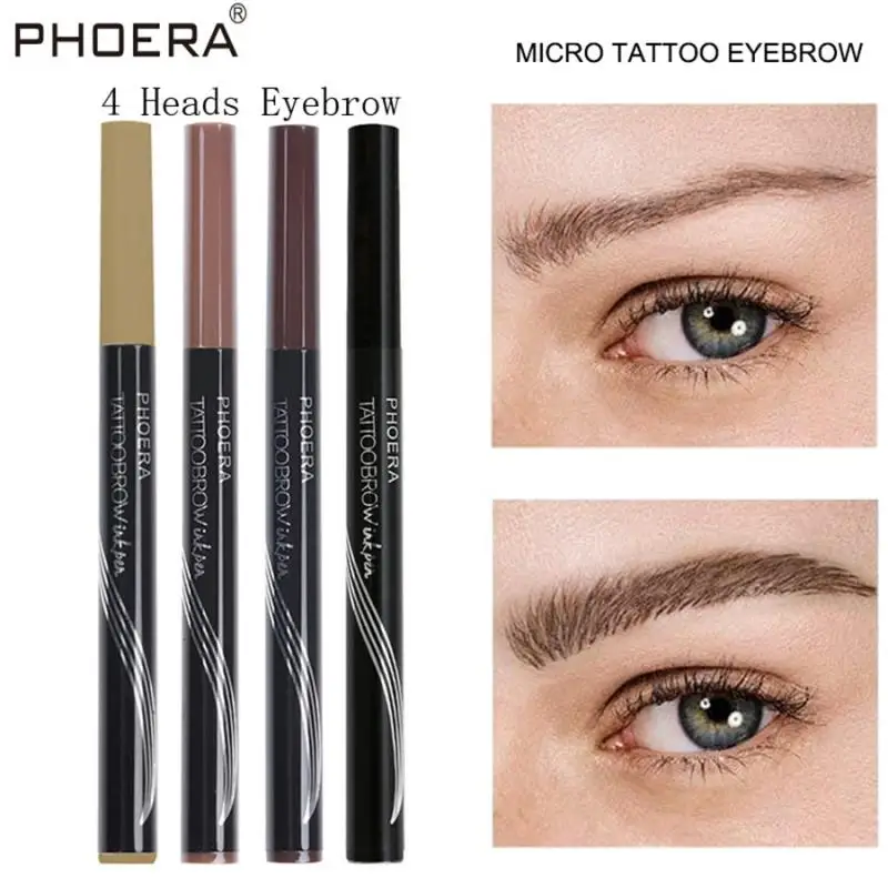 Новинка автоматический карандаш для бровей PHOERA с 4 головками микроблейдингом