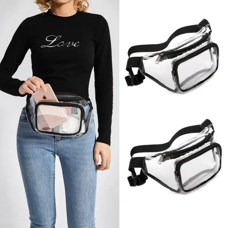 

New Women PVC Waist Fanny Pack Jelly Belt Bag Pouch Travel Hip Bum Bag Purse
