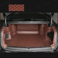 lsrtw2017 luxury leather car trunk mat for audi a8 2018 2019 2020 2021 cargo liner boot luggage carpet chromium styling