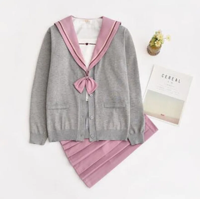 Костюм Моряка Jk Униформа розовый милый девушка Jpanese Kawaii изысканный сердце