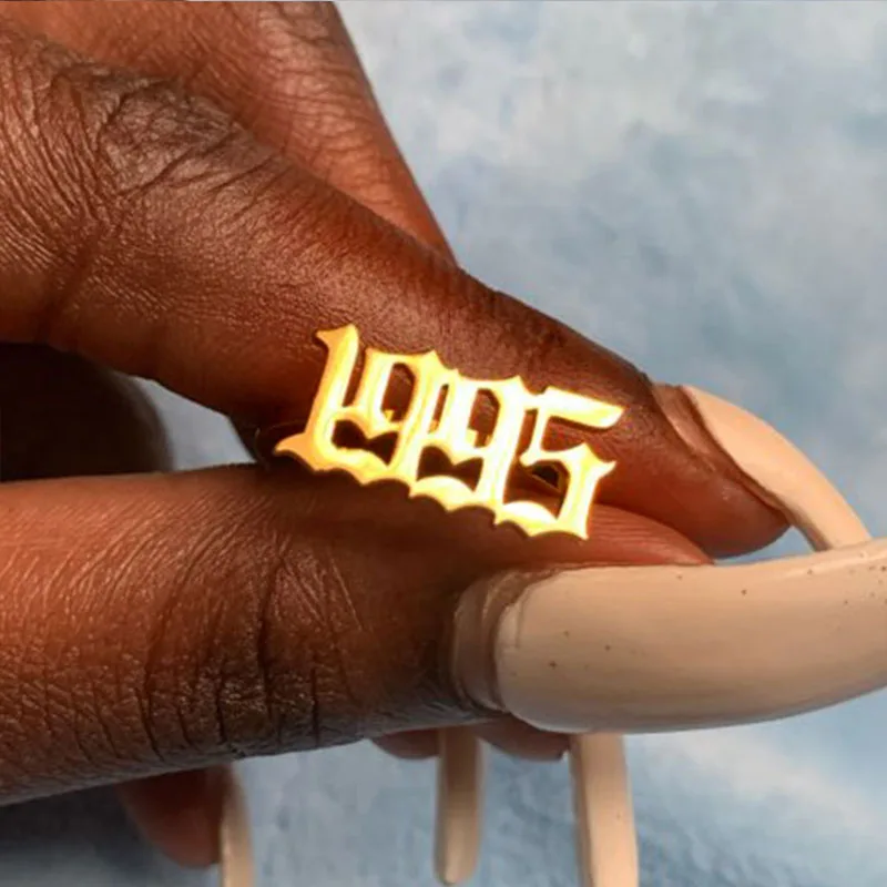 Изящное любое пользовательское именное кольцо персонализированное Рукописное