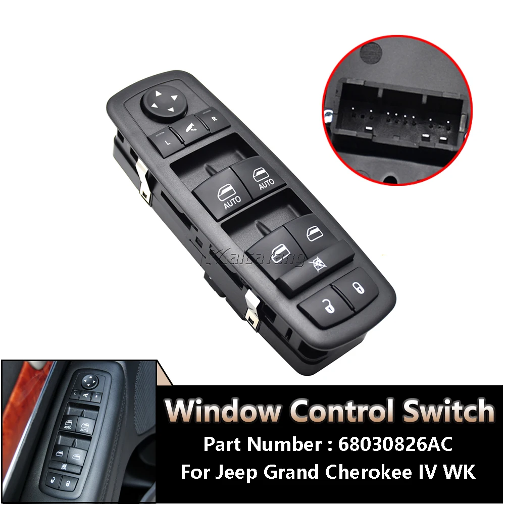 

68030826AC Car Accessorie For Jeep Grand Cherokee IV WK Electric Power Master Window Switch 2011 2012 2013 With Folding Function