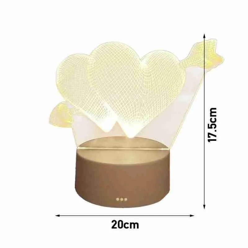 

Love 3D Lamp Valentines Day Gift Acrylic LED Night Party Wedding Kids Decoration Birthday Baby Light Shower Rabbit Easter D K3S9