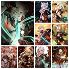 Настенное искусство, алмазная живопись Genshin Impact, мозаика, вышивка Kazuha Wind, популярная игра, аниме персонажи, рукоделие, украшение для дома